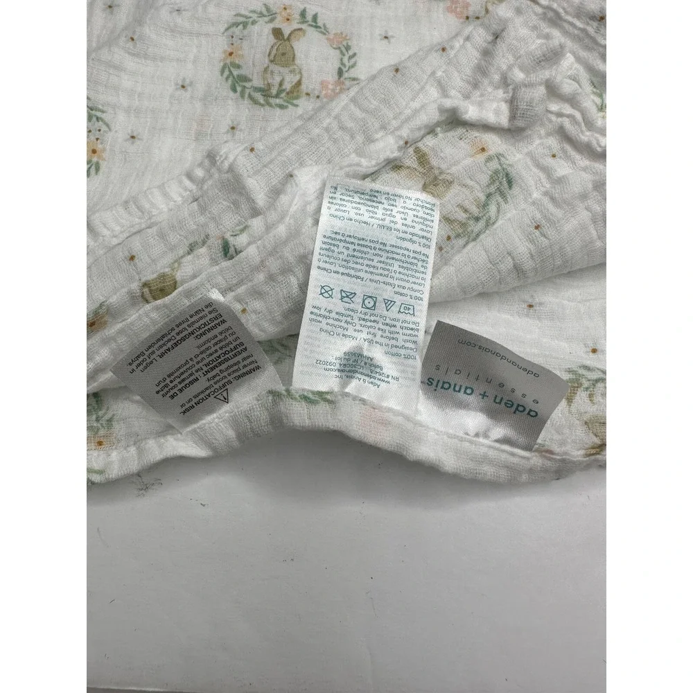 Aden‎ + Anais Baby Blanket Blushing Bunny Leaf Wreath Muslin Small 23x23